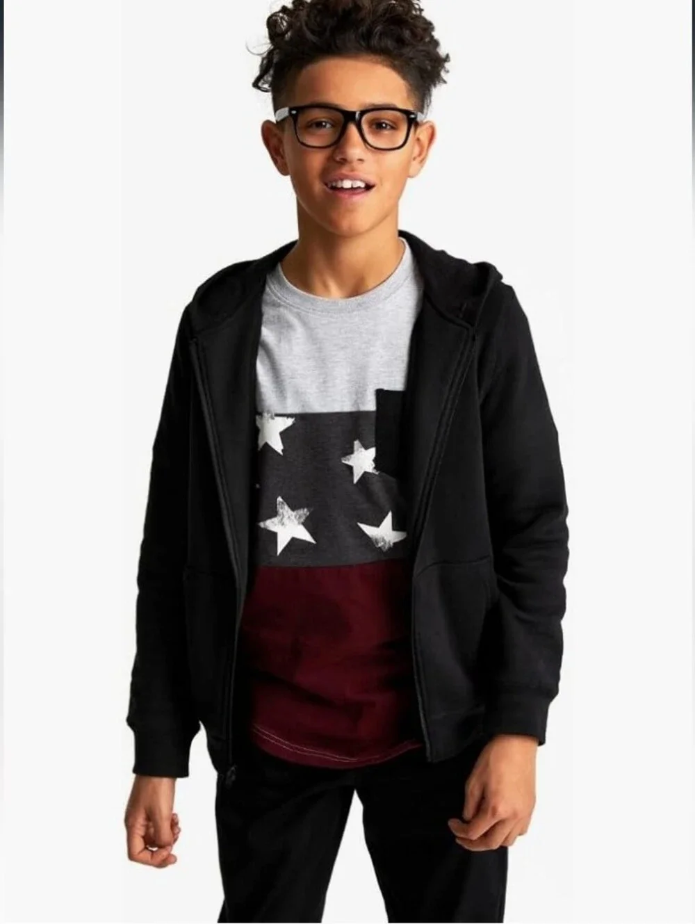 Unisex Kids Classic Fleece Hoodie School Tee Gray